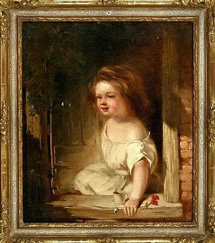 Piccola contadina alla finestra